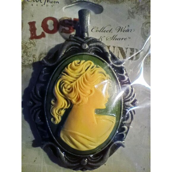 Pendant Lot Darice Blue Moon Acrylic Silver Zinc Victorian Style Jewelry Making - Picture 8 of 14